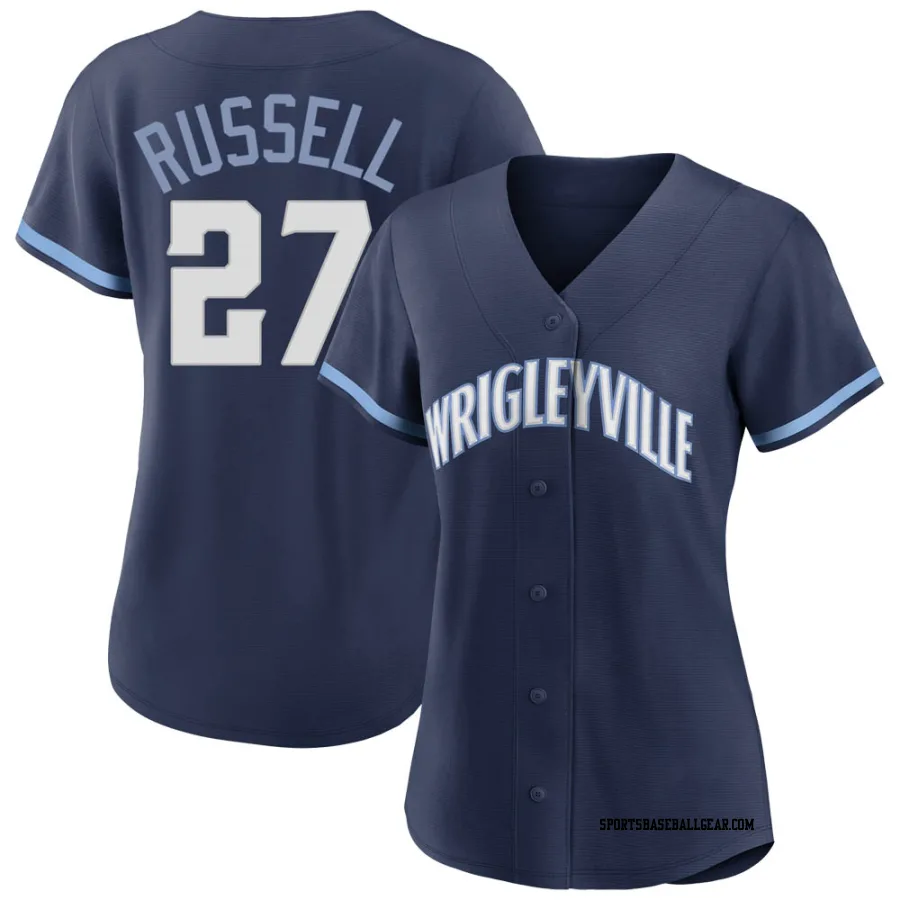 Addison Russell Women's Chicago Cubs Navy Replica 2021 City Connect Jersey