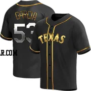 Adolis Garcia Men's Texas Rangers Black Golden Replica Alternate Jersey