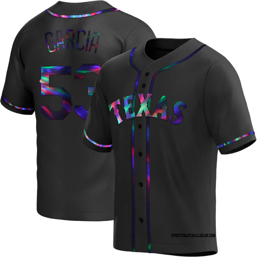 Adolis Garcia Men's Texas Rangers Black Holographic Replica Alternate Jersey