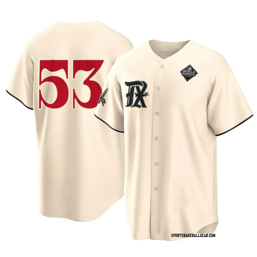 Adolis Garcia Men's Texas Rangers Cream Replica 2023 City Connect 2023 World Series Jersey