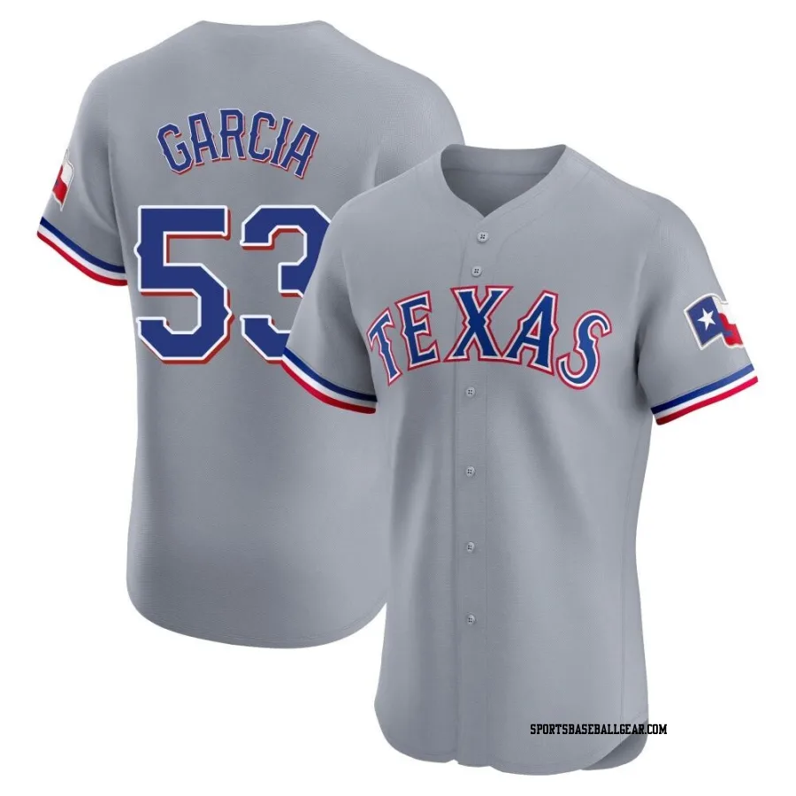 Adolis Garcia Men's Texas Rangers Gray Elite Road Jersey