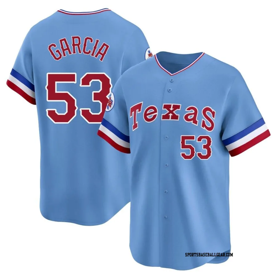 Adolis Garcia Men's Texas Rangers Light Blue Limited Cooperstown Collection Jersey