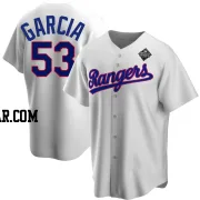 Adolis Garcia Men's Texas Rangers White Replica Home Cooperstown Collection 2023 World Series Jersey