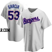 Adolis Garcia Men's Texas Rangers White Replica Home Cooperstown Collection Jersey