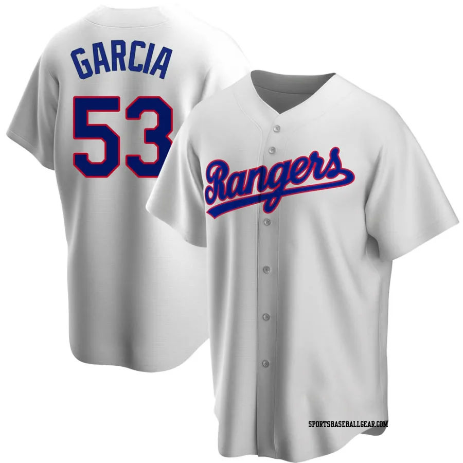 Adolis Garcia Men's Texas Rangers White Replica Home Cooperstown Collection Jersey