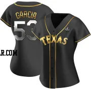 Adolis Garcia Women's Texas Rangers Black Golden Replica Alternate 2023 World Series Jersey