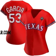 Adolis Garcia Women's Texas Rangers Red Authentic Alternate 2023 World Series Jersey