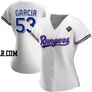 Adolis Garcia Women's Texas Rangers White Authentic Home 2023 World Series Jersey