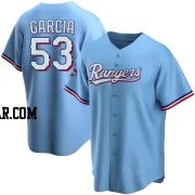 Adolis Garcia Youth Texas Rangers Light Blue Replica Alternate 2023 World Series Champions Jersey