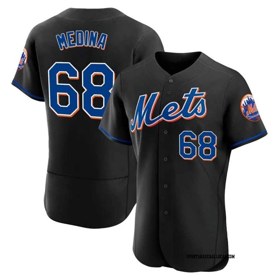 Adonis Medina Men's New York Mets Black Authentic 2022 Alternate Jersey