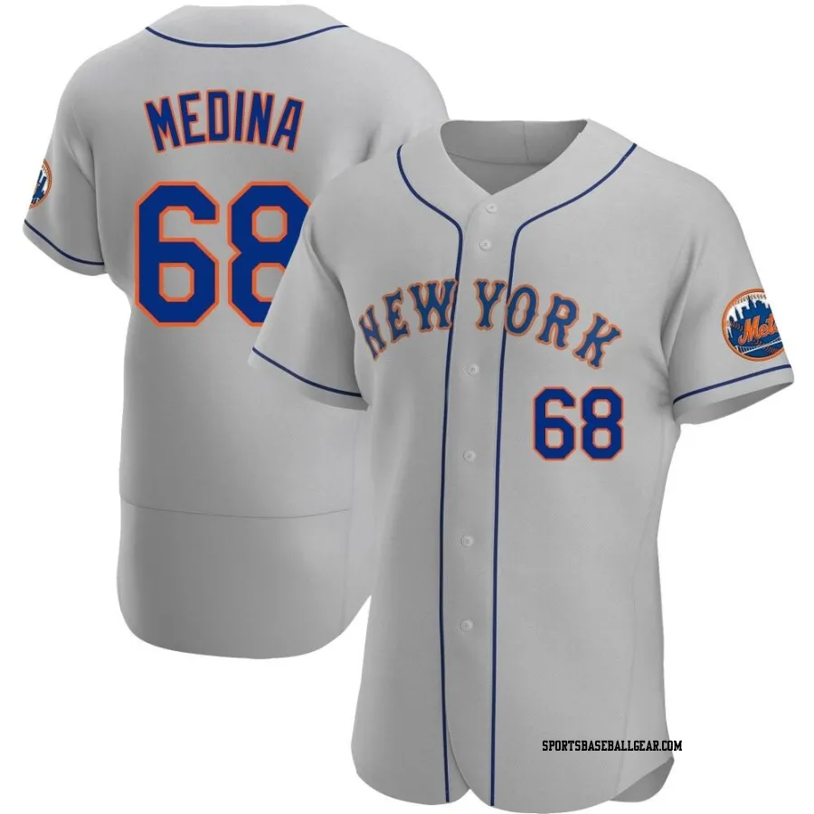 Adonis Medina Men's New York Mets Gray Authentic Road Jersey