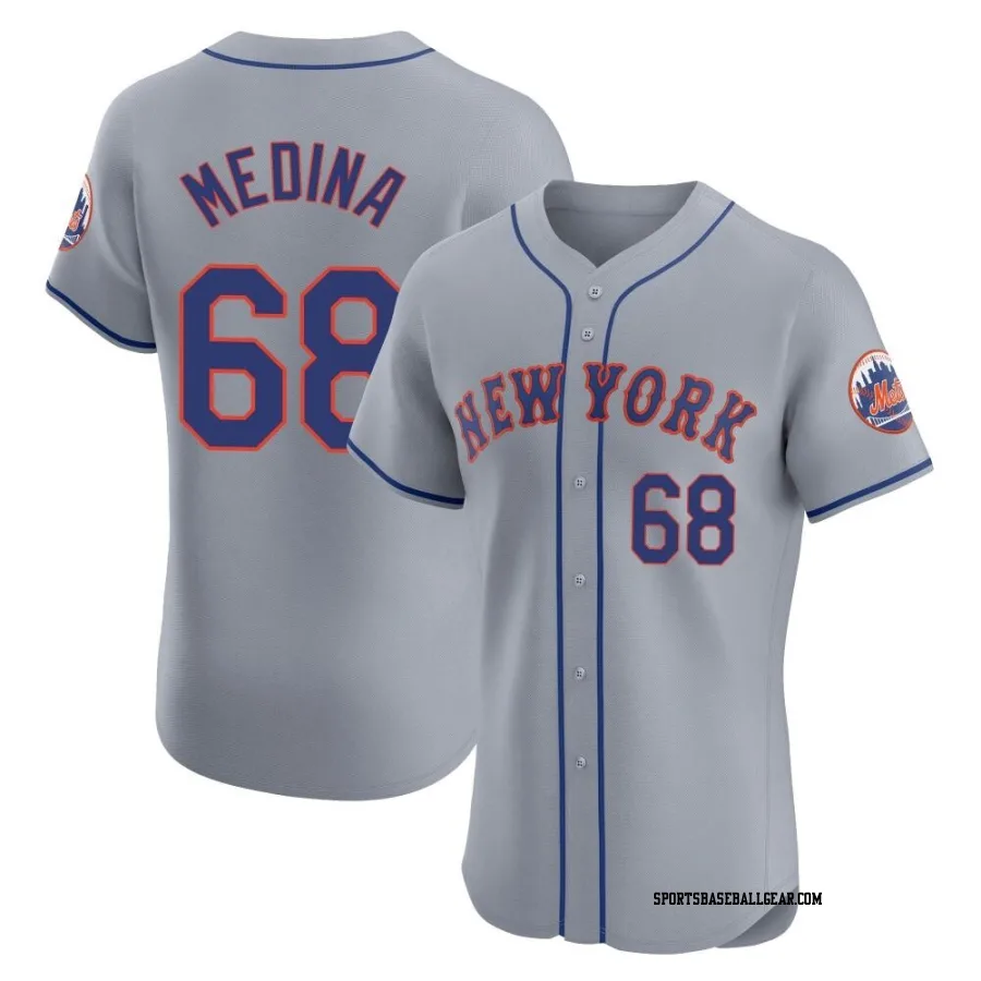 Adonis Medina Men's New York Mets Gray Elite Road Jersey