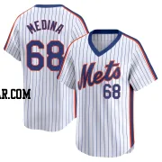 Adonis Medina Men's New York Mets White Limited Cooperstown Collection Jersey