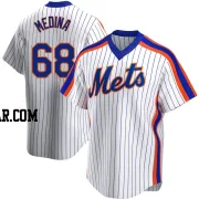 Adonis Medina Men's New York Mets White Replica Home Cooperstown Collection Jersey