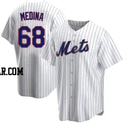 Adonis Medina Men's New York Mets White Replica Home Jersey