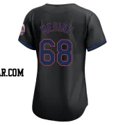 Adonis Medina Women's New York Mets Black Limited Alternate Jersey