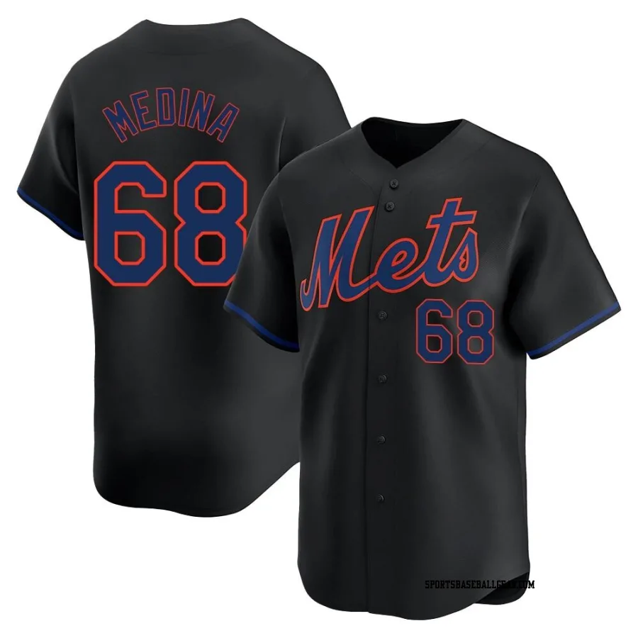 Adonis Medina Youth New York Mets Black Limited Alternate Jersey