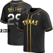 Adrian Beltre Men's Texas Rangers Black Golden Replica Alternate 2023 World Series Jersey