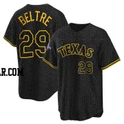 Adrian Beltre Men's Texas Rangers Black Replica Snake Skin City 2023 World Series Champions Jersey