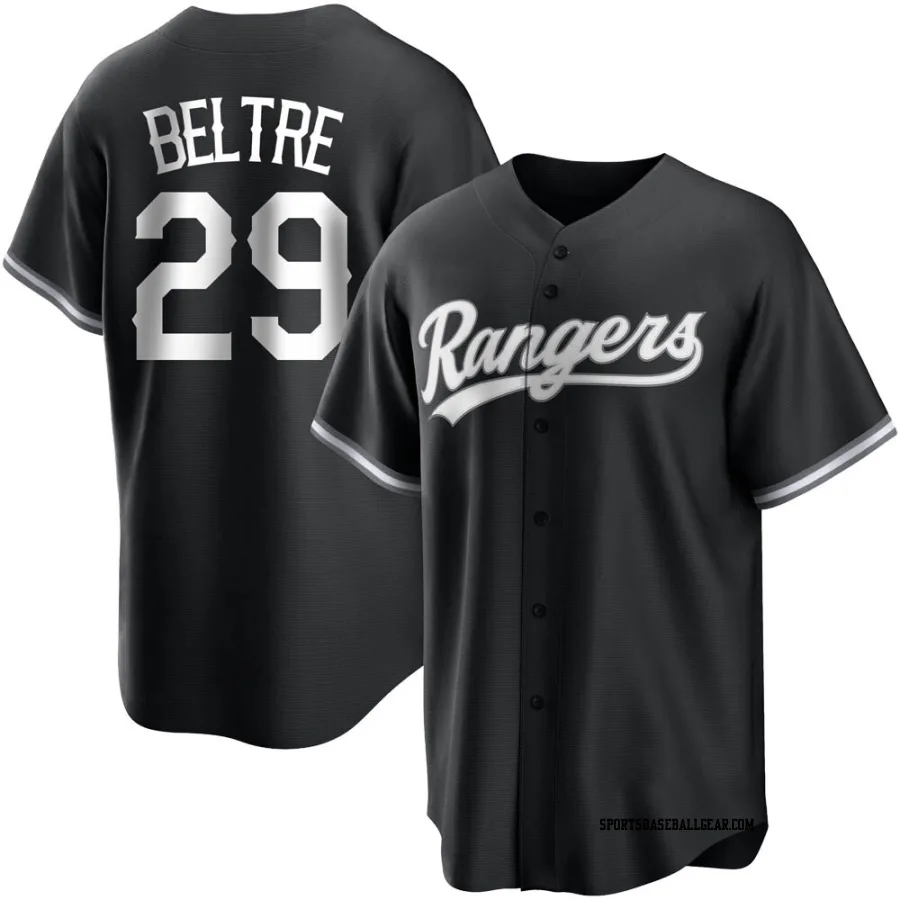 Adrian Beltre Men's Texas Rangers Black/White Replica Jersey