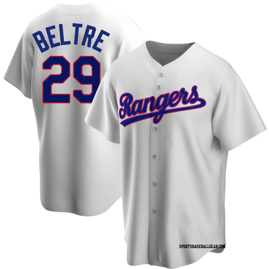 Adrian Beltre Men's Texas Rangers White Replica Home Cooperstown Collection Jersey