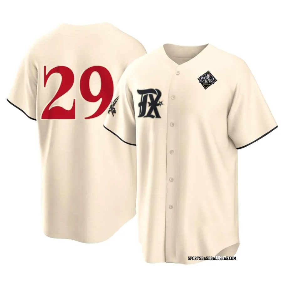 Adrian Beltre Youth Texas Rangers Cream Replica 2023 City Connect 2023 World Series Jersey