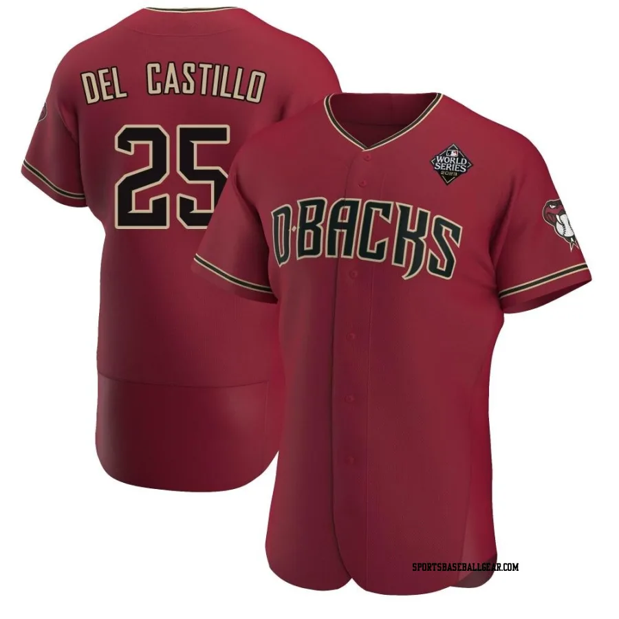 Adrian Del Castillo Men's Arizona Diamondbacks Authentic Crimson Alternate 2023 World Series Jersey