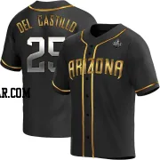 Adrian Del Castillo Men's Arizona Diamondbacks Black Golden Replica Alternate 2023 World Series Jersey