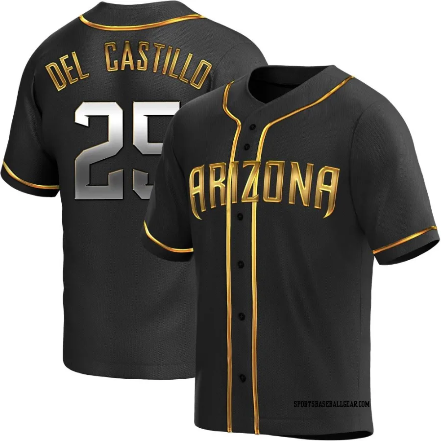 Adrian Del Castillo Men's Arizona Diamondbacks Black Golden Replica Alternate Jersey