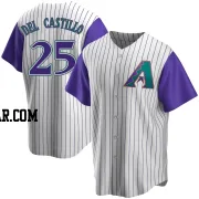 Adrian Del Castillo Men's Arizona Diamondbacks Cream/Purple Replica Alternate Cooperstown Collection Jersey