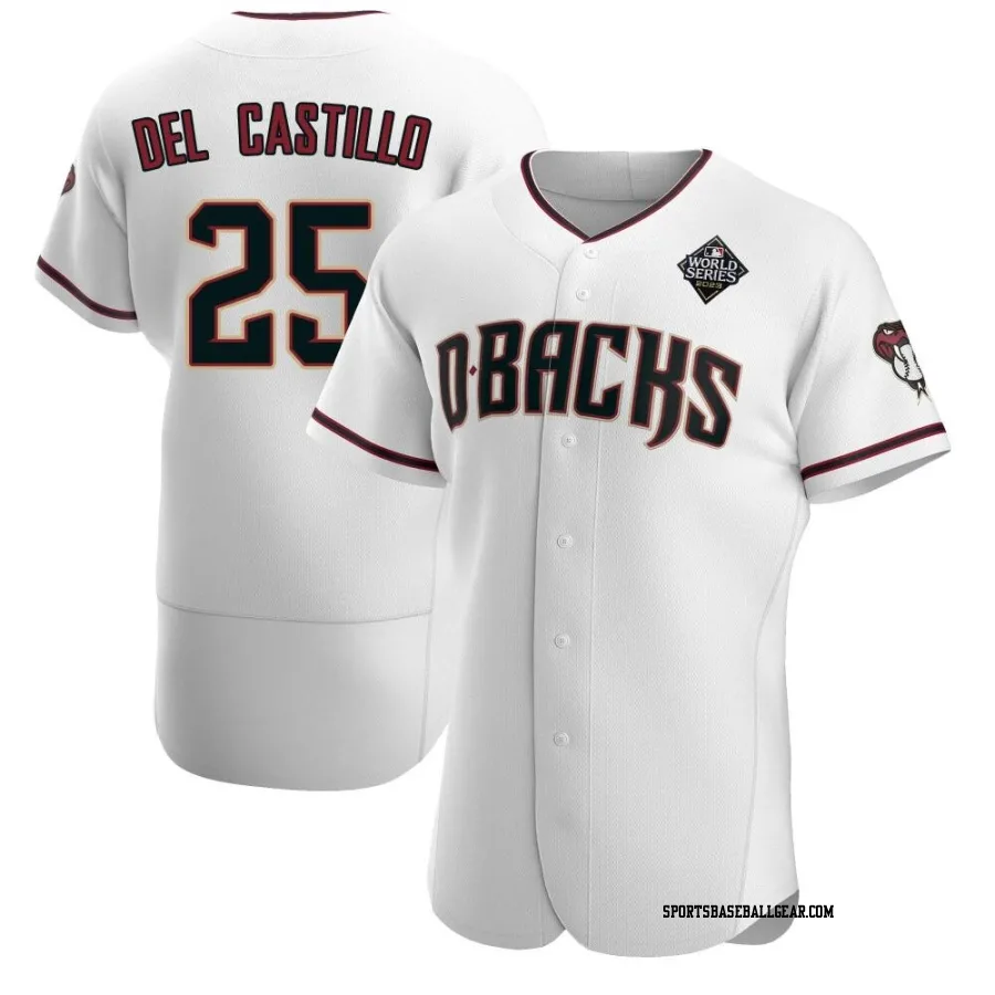 Adrian Del Castillo Men's Arizona Diamondbacks White Authentic Crimson Home 2023 World Series Jersey