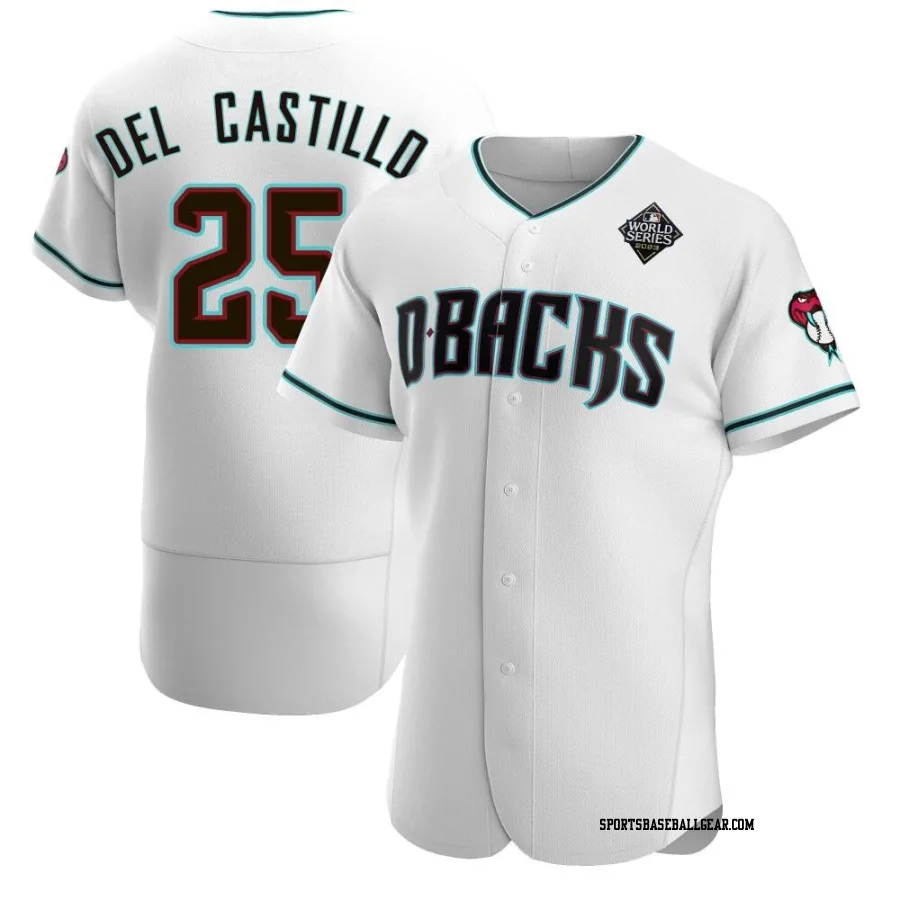 Adrian Del Castillo Men's Arizona Diamondbacks White Authentic Teal Alternate 2023 World Series Jersey