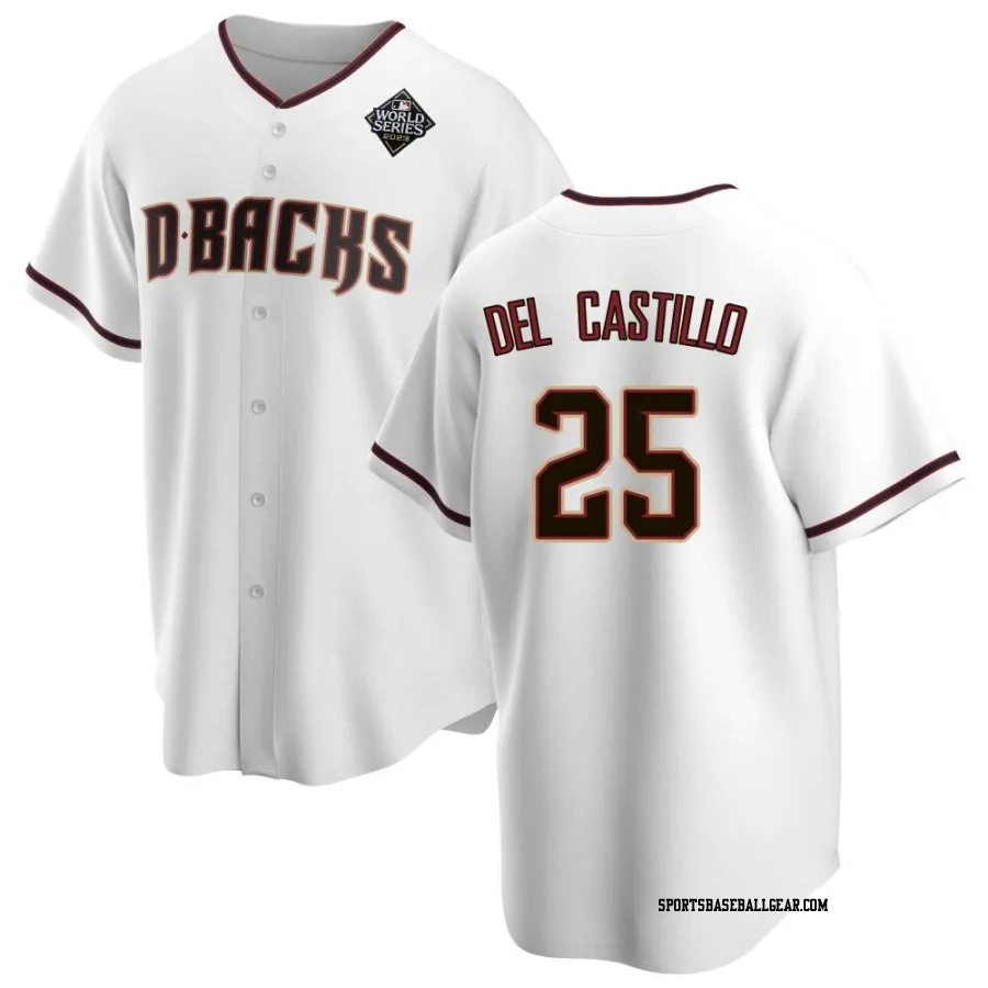 Adrian Del Castillo Men's Arizona Diamondbacks White Replica Home 2023 World Series Jersey