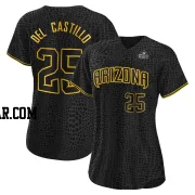 Adrian Del Castillo Women's Arizona Diamondbacks Black Authentic Snake Skin City 2023 World Series Jersey