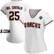 Adrian Del Castillo Women's Arizona Diamondbacks White Authentic Home 2023 World Series Jersey