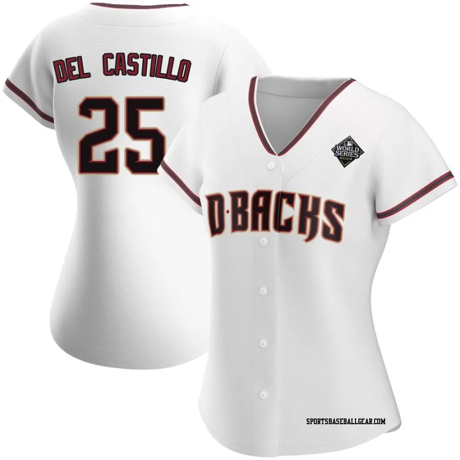 Adrian Del Castillo Women's Arizona Diamondbacks White Authentic Home 2023 World Series Jersey