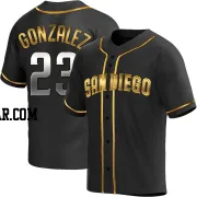 Adrian Gonzalez Men's San Diego Padres Black Golden Replica Alternate Jersey