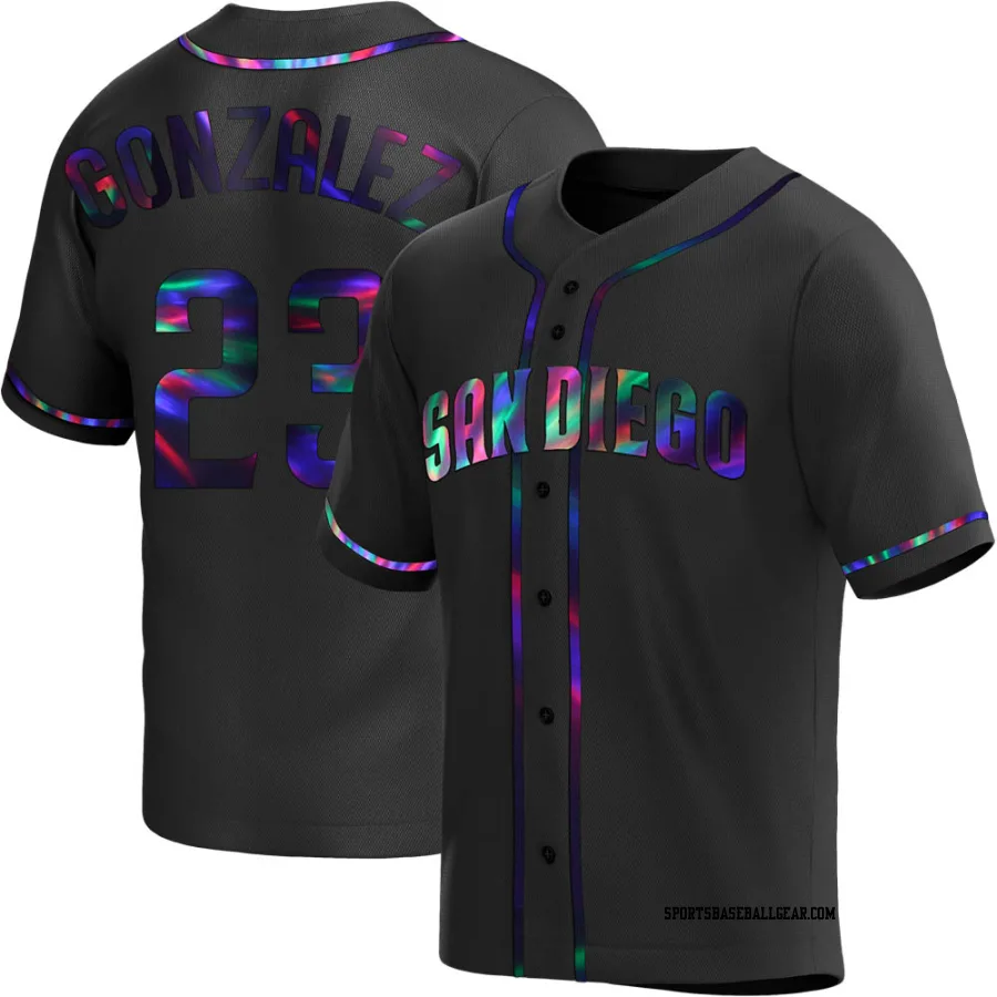 Adrian Gonzalez Men's San Diego Padres Black Holographic Replica Alternate Jersey