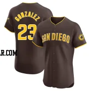 Adrian Gonzalez Men's San Diego Padres Brown Elite Road Vapor Premier Jersey