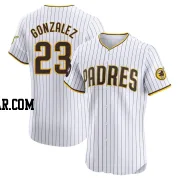 Adrian Gonzalez Men's San Diego Padres White Elite Home Patch Jersey