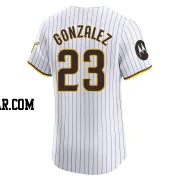 Adrian Gonzalez Men's San Diego Padres White Elite Home Patch Jersey