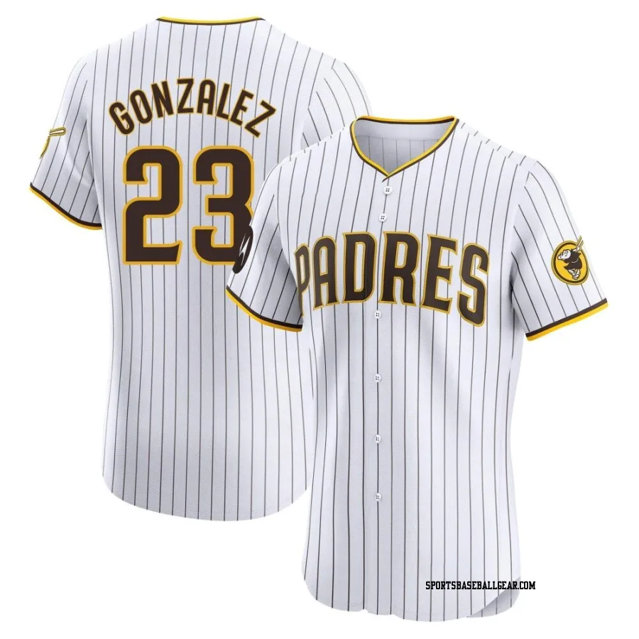 Adrian Gonzalez Men's San Diego Padres White Elite Home Patch Jersey