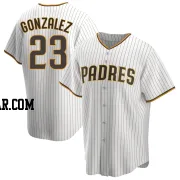 Adrian Gonzalez Men's San Diego Padres White/Brown Replica Home Jersey