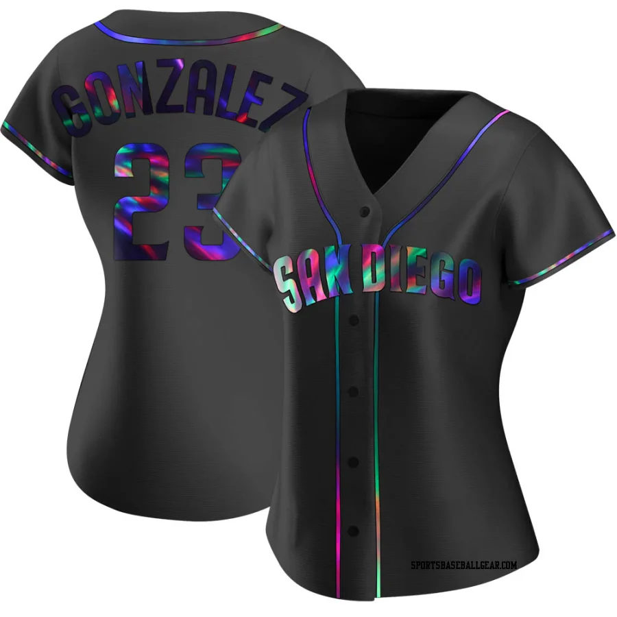 Adrian Gonzalez Women's San Diego Padres Black Holographic Replica Alternate Jersey