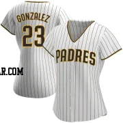 Adrian Gonzalez Women's San Diego Padres White/Brown Replica Home Jersey