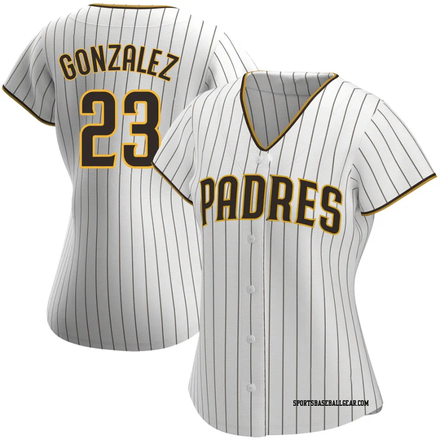 Adrian Gonzalez Women's San Diego Padres White/Brown Replica Home Jersey