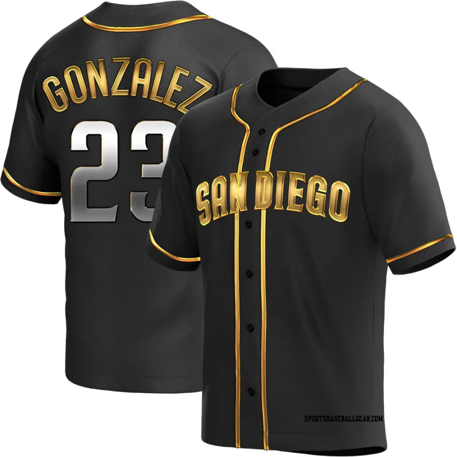 Adrian Gonzalez Youth San Diego Padres Black Golden Replica Alternate Jersey