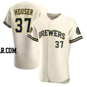 Adrian Houser Men's Milwaukee Brewers Cream Authentic Home Jersey