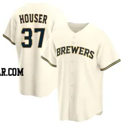 Adrian Houser Men's Milwaukee Brewers Cream Replica Home Jersey