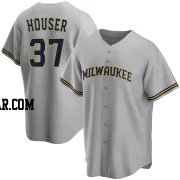 Adrian Houser Men's Milwaukee Brewers Gray Replica Road Jersey